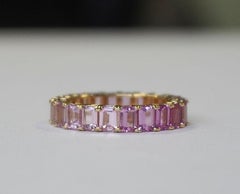 5.63 Carat No Heat Pink Sapphire Eternity Band