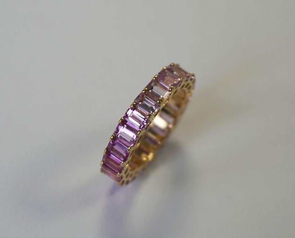 5.63 Carat No Heat Pink Sapphire Eternity Band For Sale 1