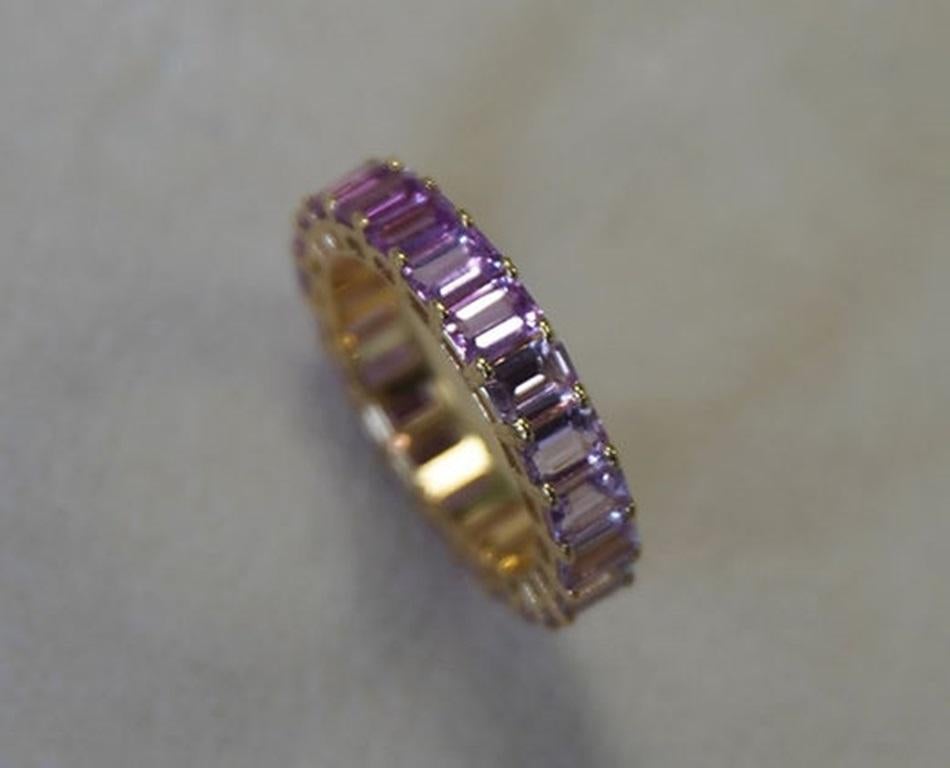 5.63 Carat No Heat Pink Sapphire Eternity Band For Sale 2