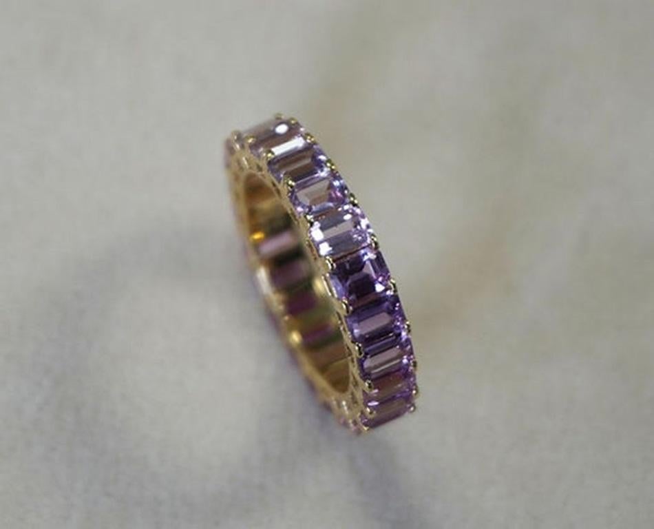 5.63 Carat No Heat Pink Sapphire Eternity Band For Sale 3