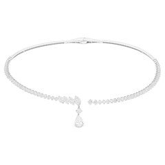 5,63 Karat SI/H Multi Shape Diamant-Choker-Halskette aus 18 Karat Weißgold mit Diamanten