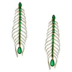 5.63 carats of Emerald Drop Earrings