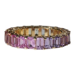 5.63 Ct No Heat Multi Sapphire Band