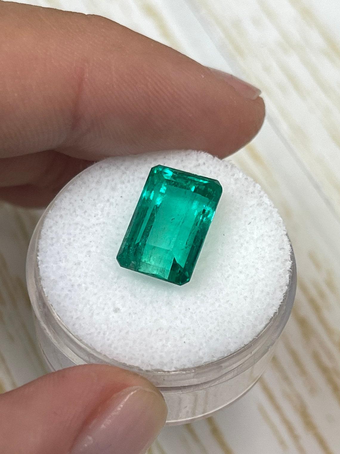 5.63ct Bluish Green Muzo Emerald Cut Colombian Gem 13x8 Genuine May Birthstone In New Condition For Sale In Jupiter, FL