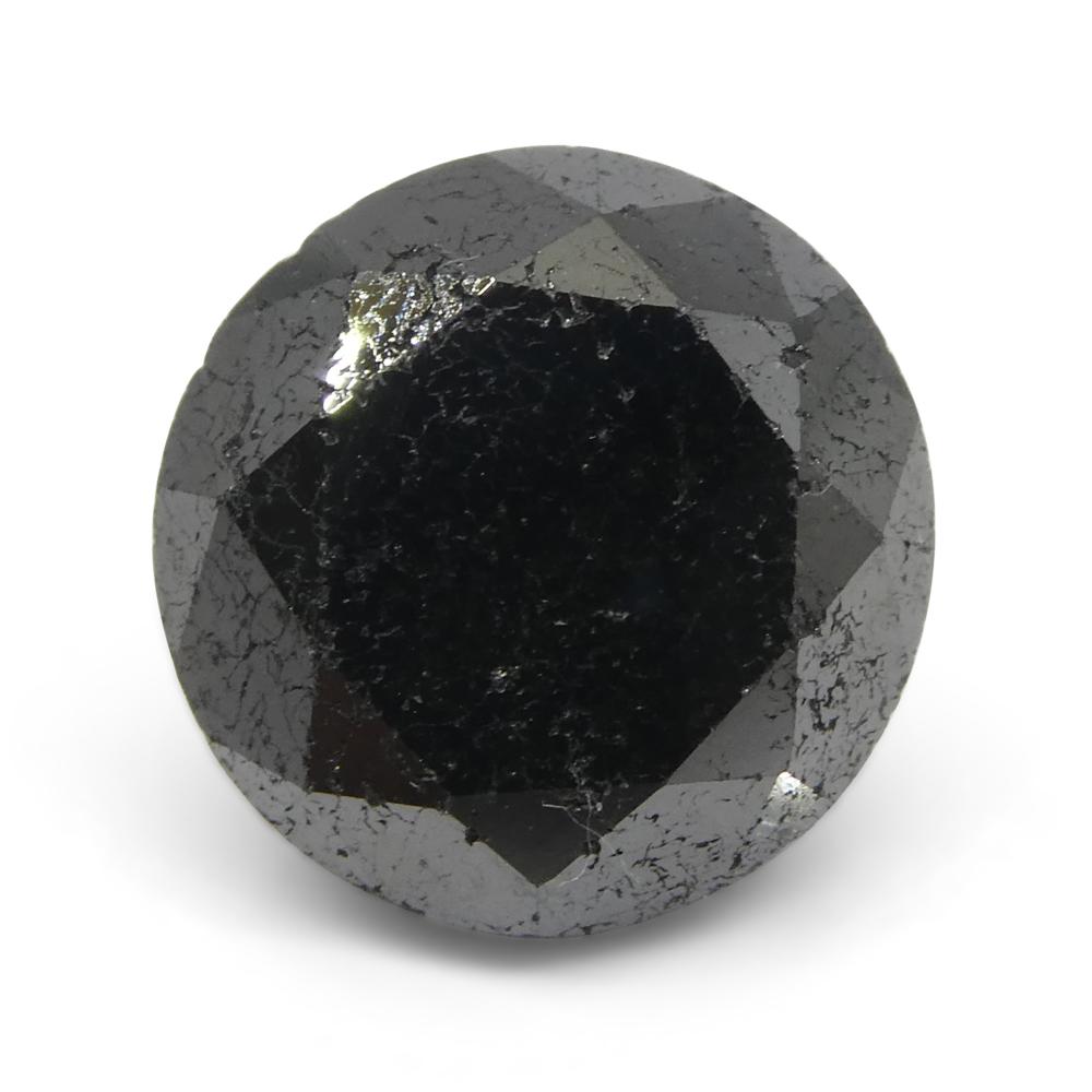 5.63ct Round Brilliant Cut Black Diamond  In New Condition For Sale In Toronto, Ontario
