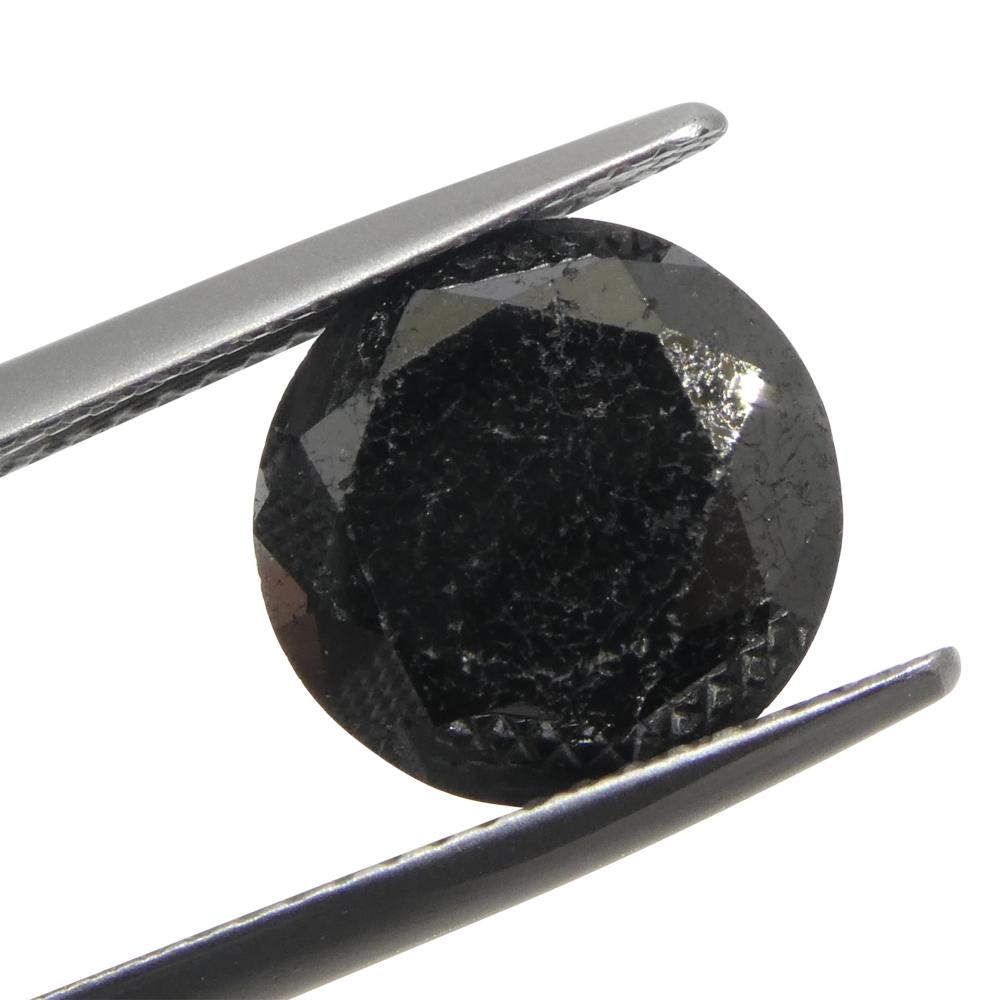 5.63ct Round Brilliant Cut Black Diamond  For Sale 3