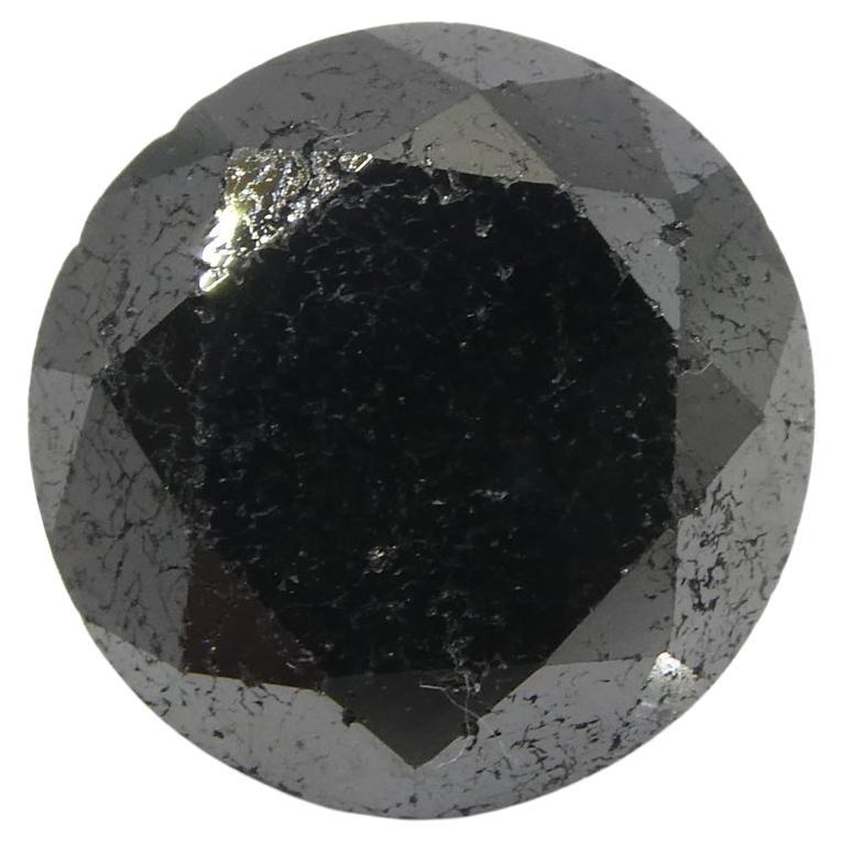 5.63ct Round Brilliant Cut Black Diamond  For Sale