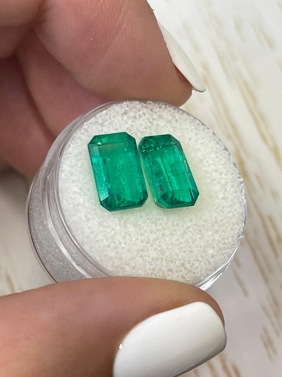Belles émeraudes colombiennes assorties 5,63 cw 11x7 GIA, taille émeraude véritable non sertie Neuf - En vente à Jupiter, FL