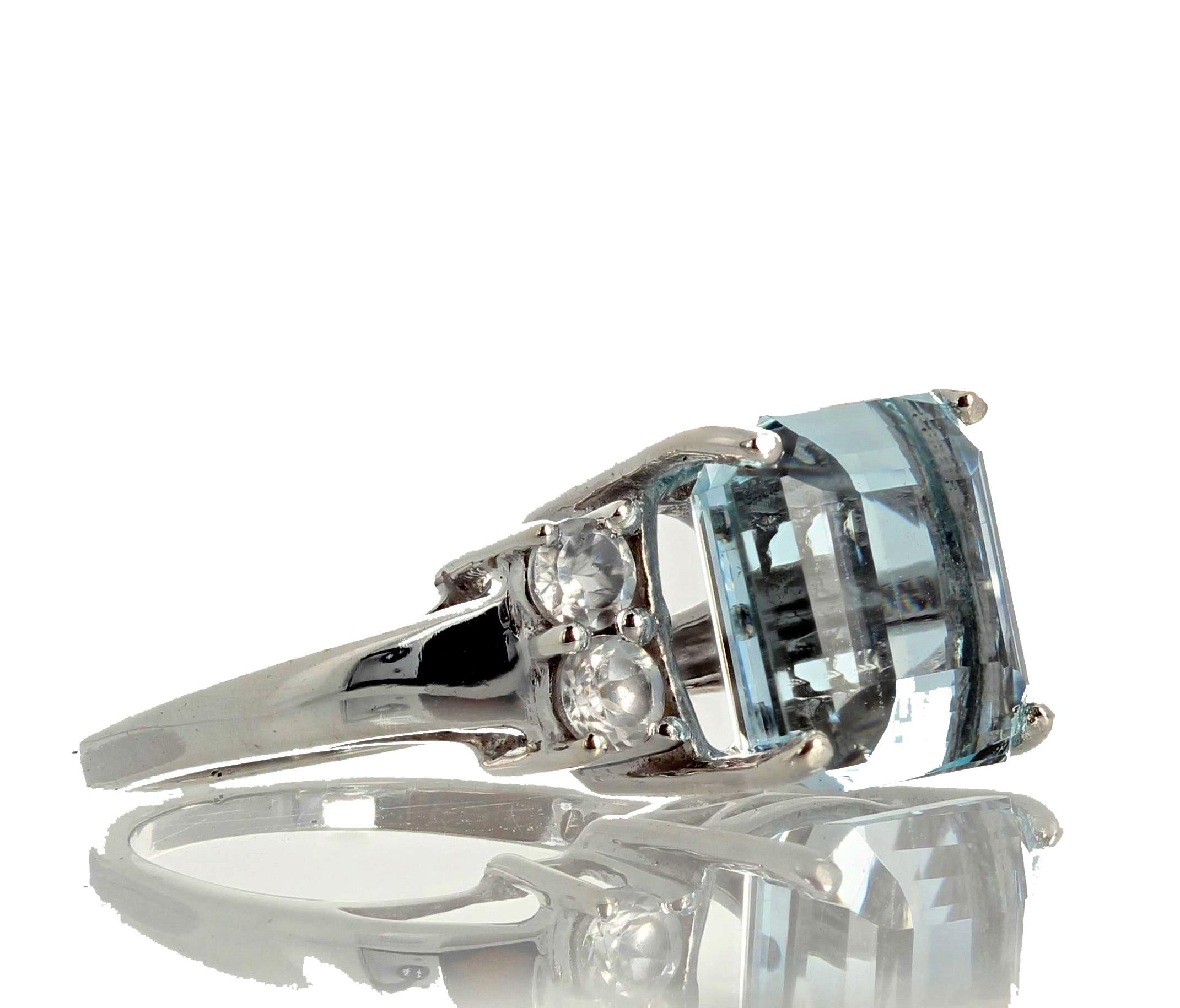 5.64 Carat Aquamarine and Diamond Ring 2