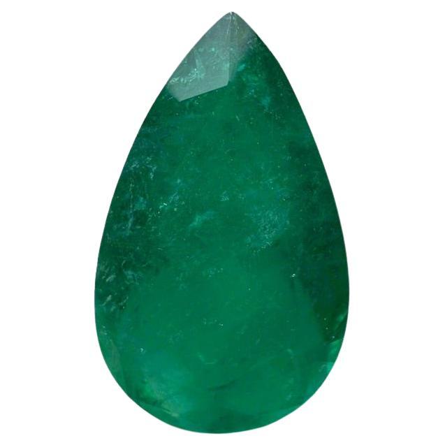 Esmeralda colombiana verde muzo oscuro de 5,64 quilates - Piedra de nacimiento de mayo talla pera