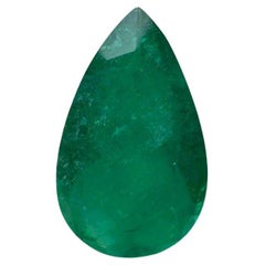Émeraude colombienne vert Muzo foncé de 5,64 carats, taille poire, pierre de naissance de mai