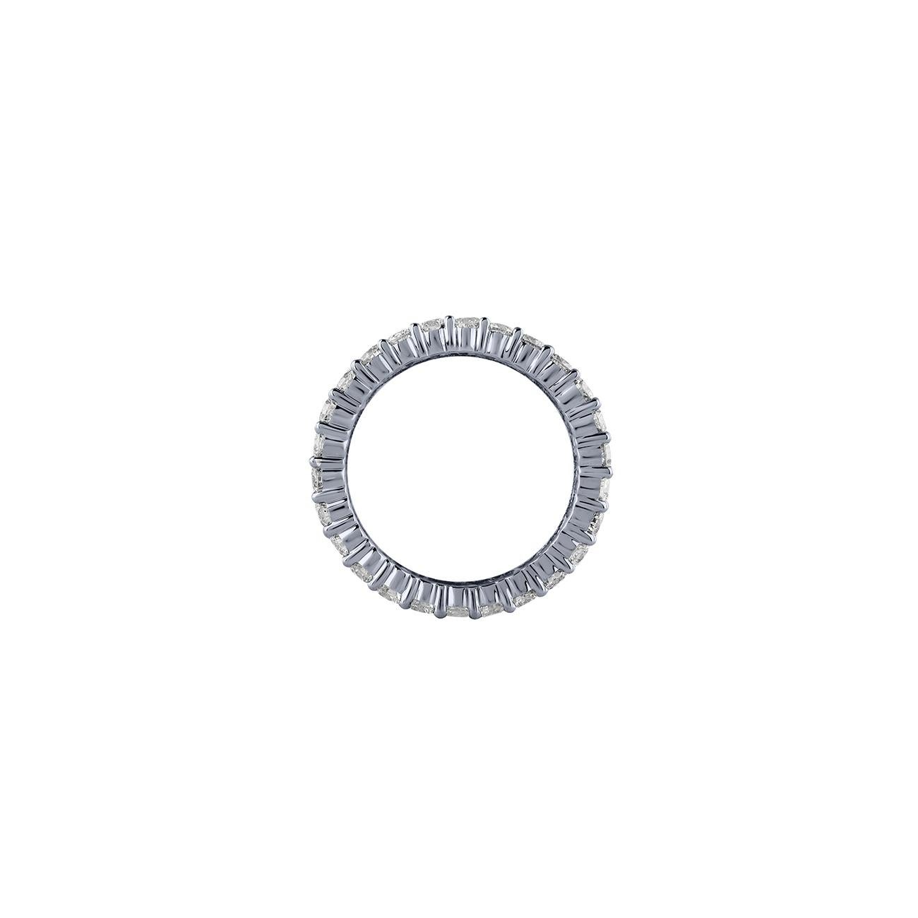 For Sale:  5.64 Carat Natural Diamond Eternity Ring Band G SI 14K White Gold 9 mm 2