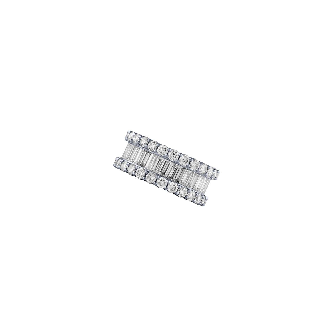 For Sale:  5.64 Carat Natural Diamond Eternity Ring Band G SI 14K White Gold 9 mm 3