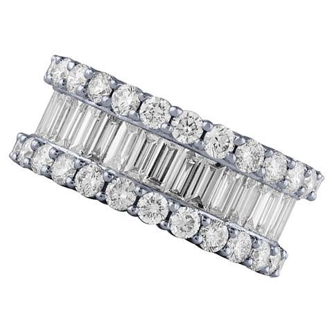 For Sale:  5.64 Carat Natural Diamond Eternity Ring Band G SI 14K White Gold 9 mm