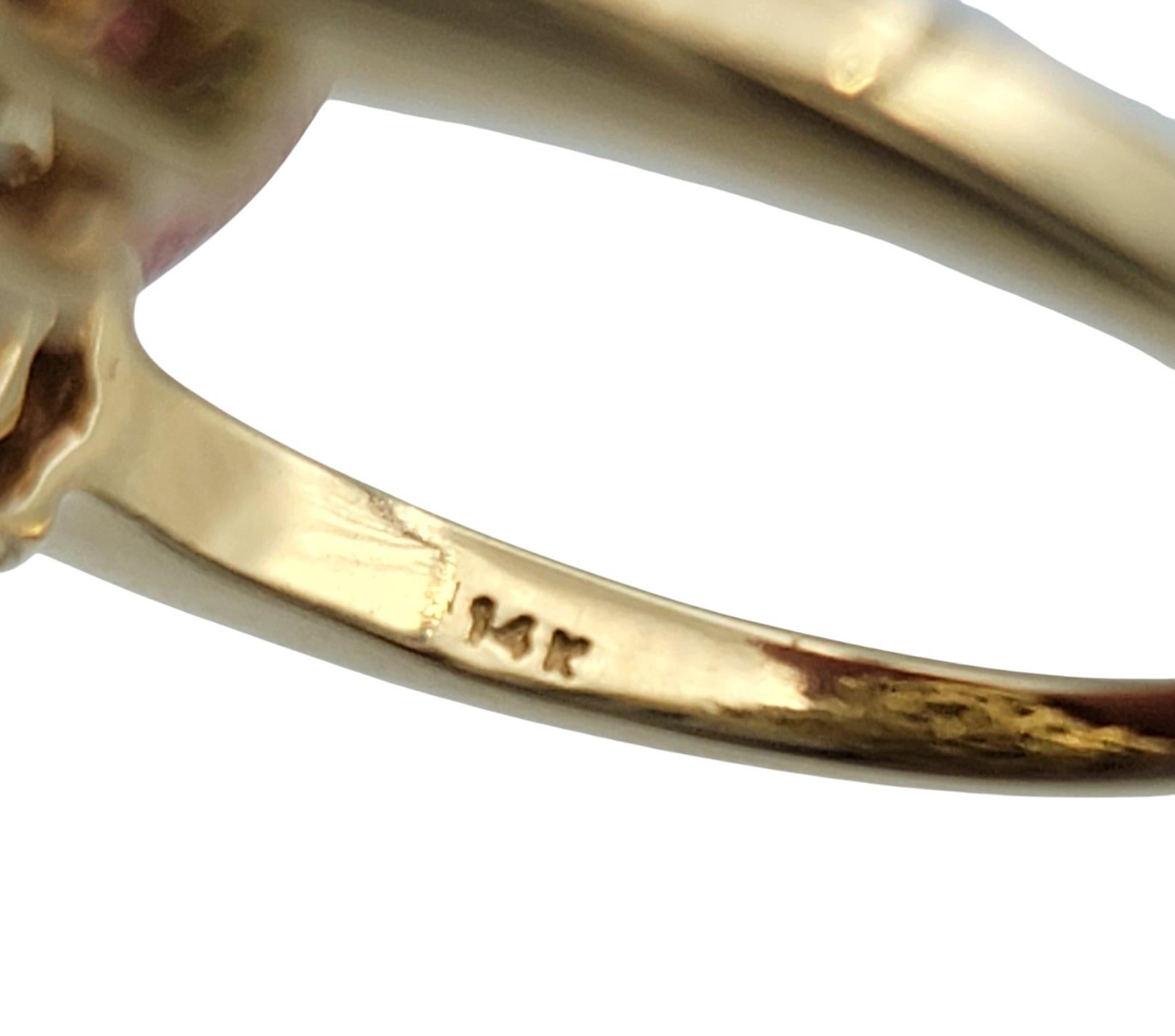 5.64 Carat Oval Cut Rubellite Tourmaline and Diamond Cocktail Ring 14 Karat Gold For Sale 1
