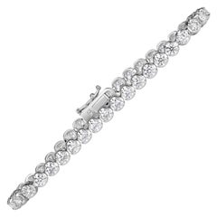 5.64ct Round Brilliant Cut Diamond Tennis Bracelet in 14K White Gold