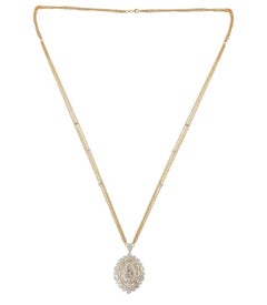 Collana con ciondolo Marquise in oro giallo 14 carati con diamante da 5,65 carati