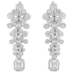 5.65 Carat Diamond 14 Karat White Gold Earrings