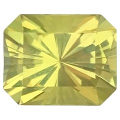 5.65 Carat Natural Loose Lemon Quartz Emerald Shape Gemstone