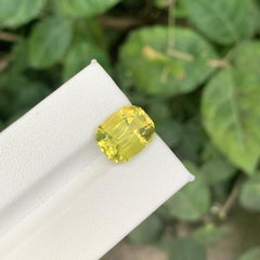 5.65 Carat Natural Loose Lemon Yellow Quartz Fancy Cushion Cut African Gemstone