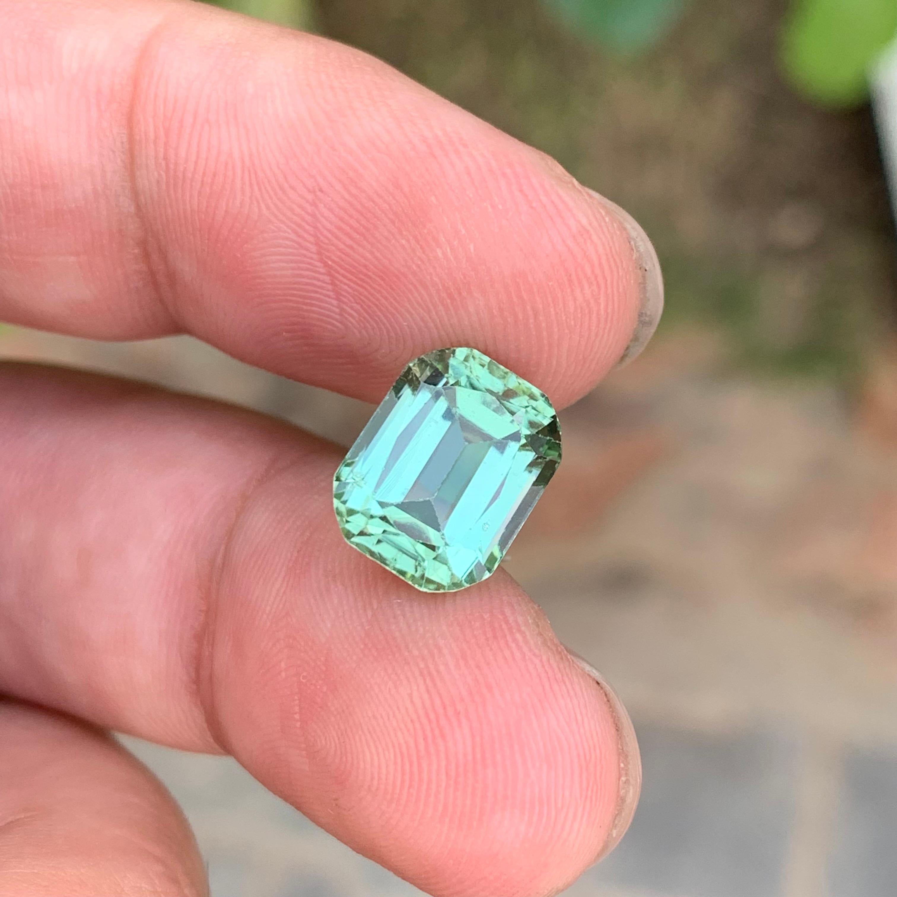 5.65 Carat Natural Loose Mint Tourmaline Cushion Shape Gemstone (pierre précieuse en forme de coussin) Neuf - En vente à Peshawar, PK