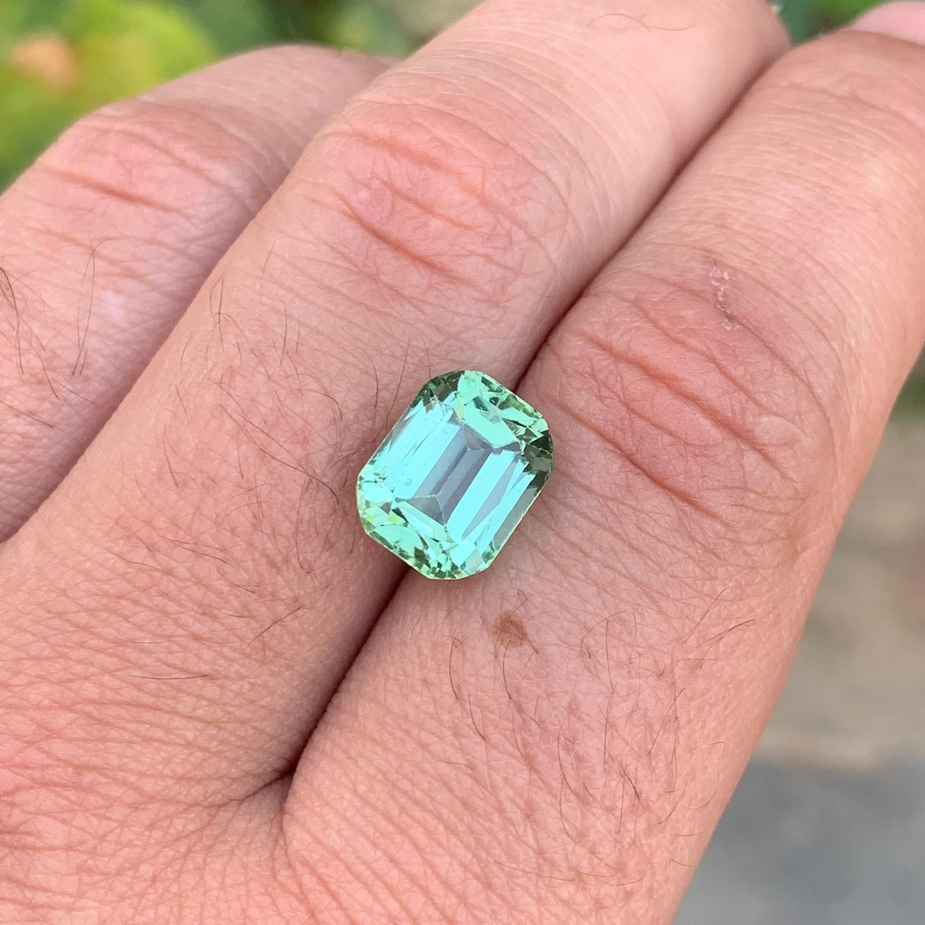 5.65 Carat Natural Loose Mint Tourmaline Cushion Shape Gemstone (pierre précieuse en forme de coussin) en vente 2