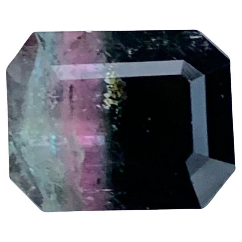 5.65 Carat Natural Loose Parti Tourmaline Emerald Shape Gemstone