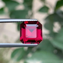 5.65 Carat Natural Loose Pinkish Red Garnet Stone Asscher Cut Africa Gemstone