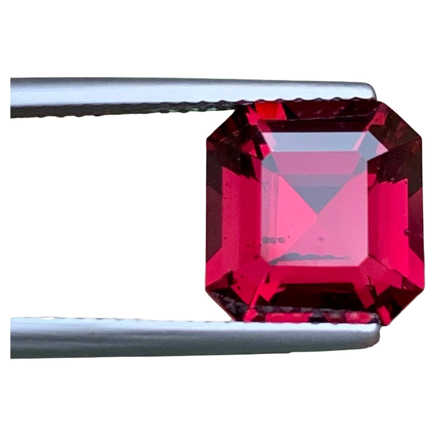 5,65 Karat Natürlicher Loser Rosa-Roter Granat Stein Asscher Schliff Afrika Edelstein