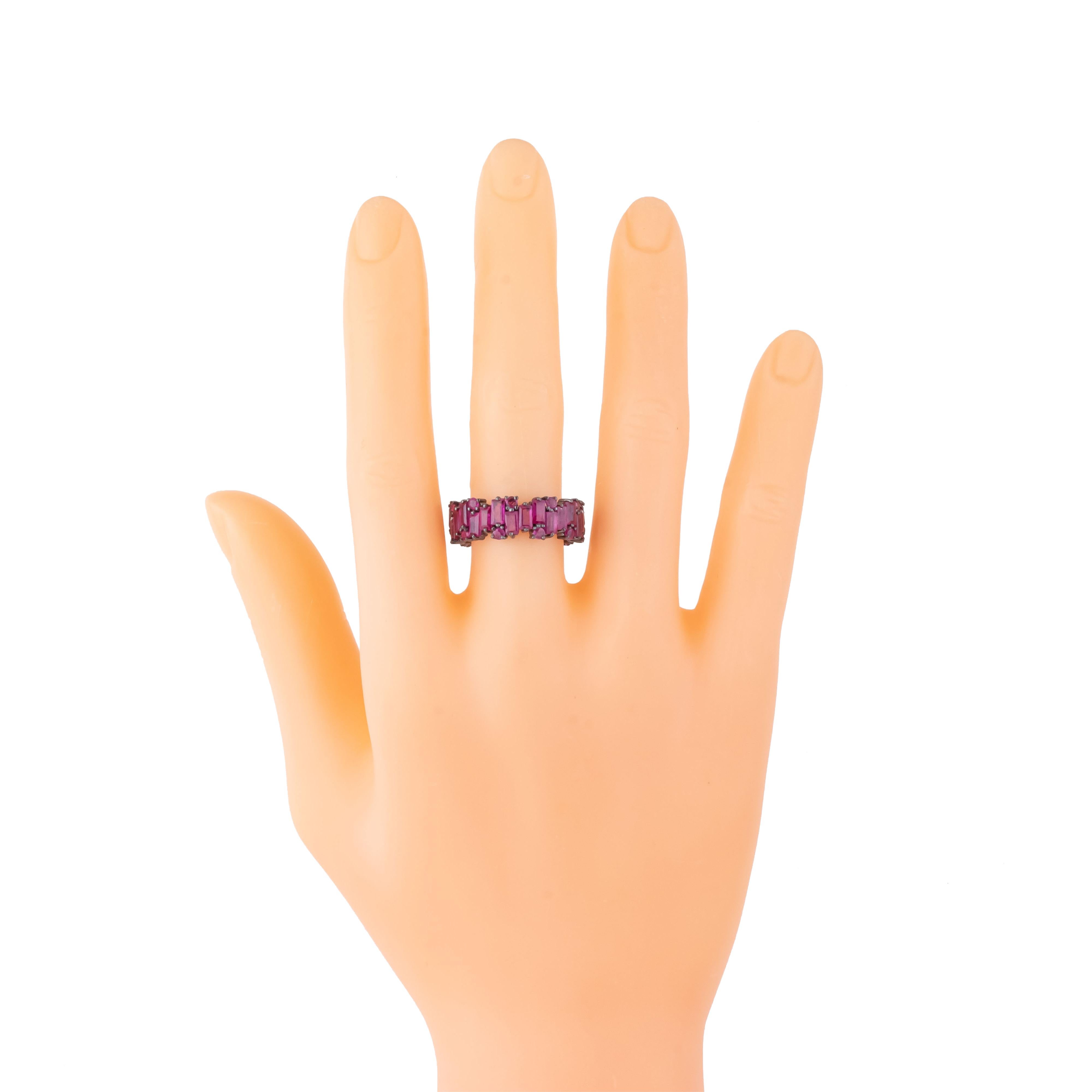 Contemporary 5.65 Carat Ruby Infinity Band Ring For Sale