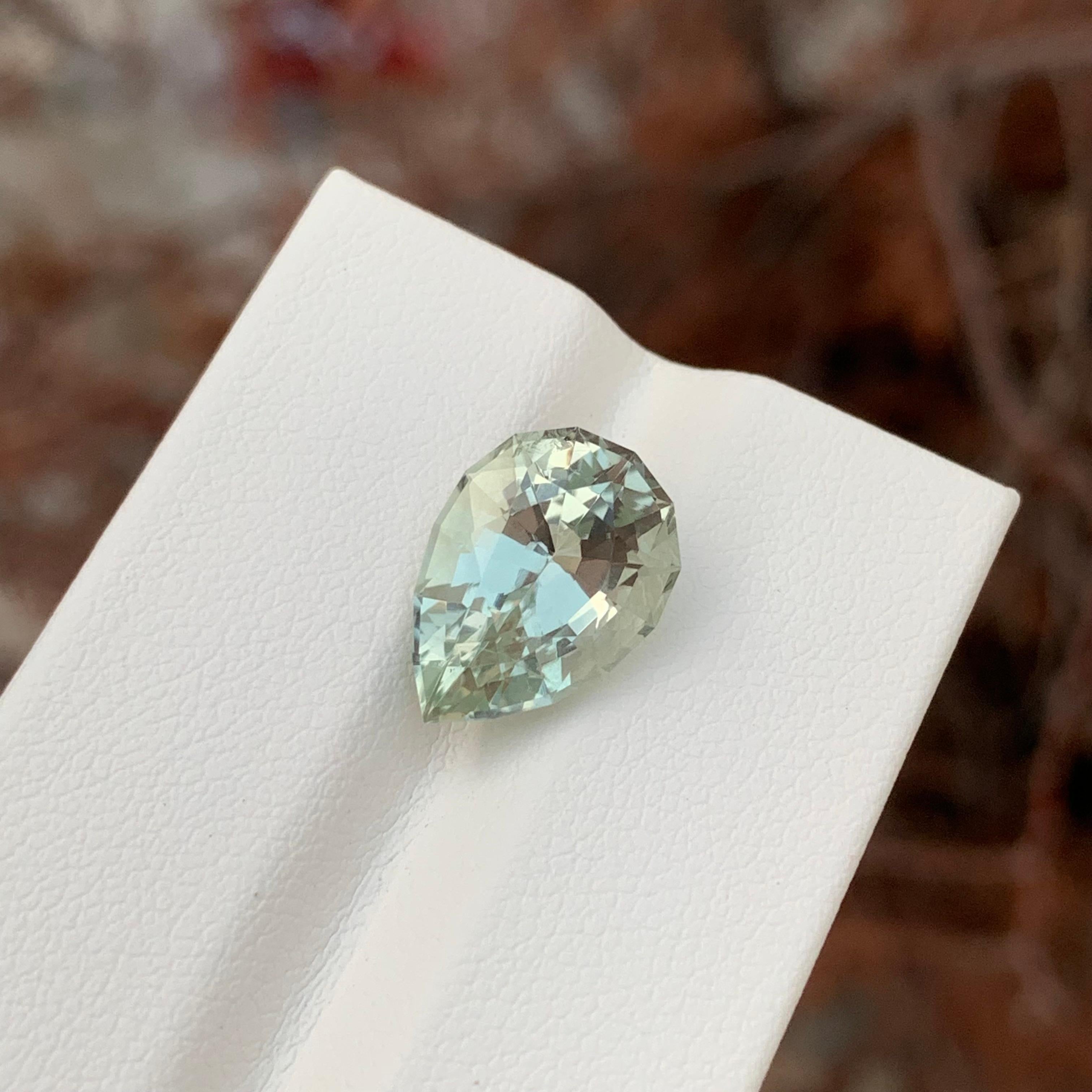 5.65 Carats Loose Green Amethyst Pear Shape (Améthyste verte en forme de poire) en vente 4