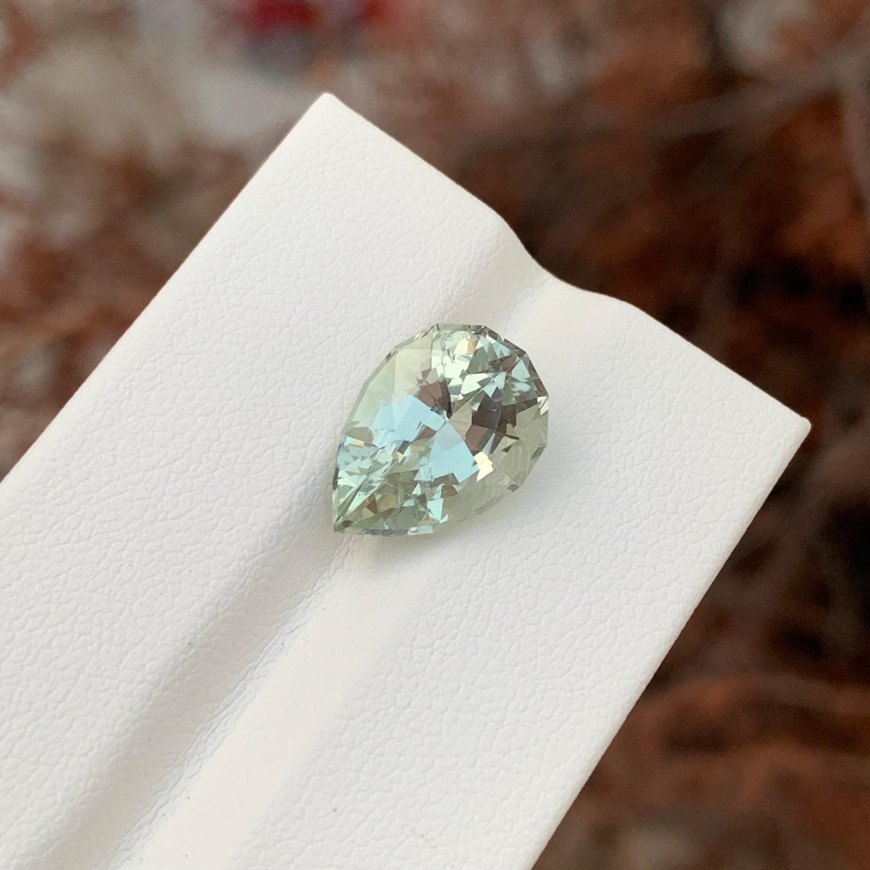 5.65 Carats Loose Green Amethyst Pear Shape (Améthyste verte en forme de poire) en vente 5