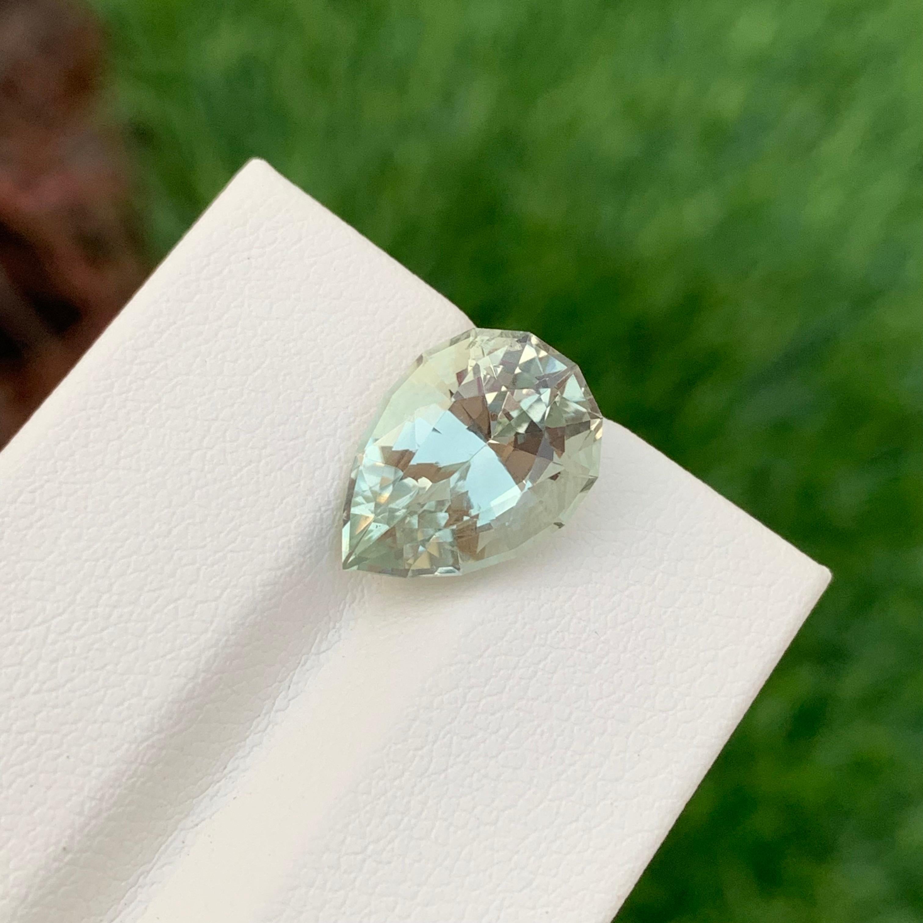 5.65 Carats Loose Green Amethyst Pear Shape (Améthyste verte en forme de poire) en vente 1