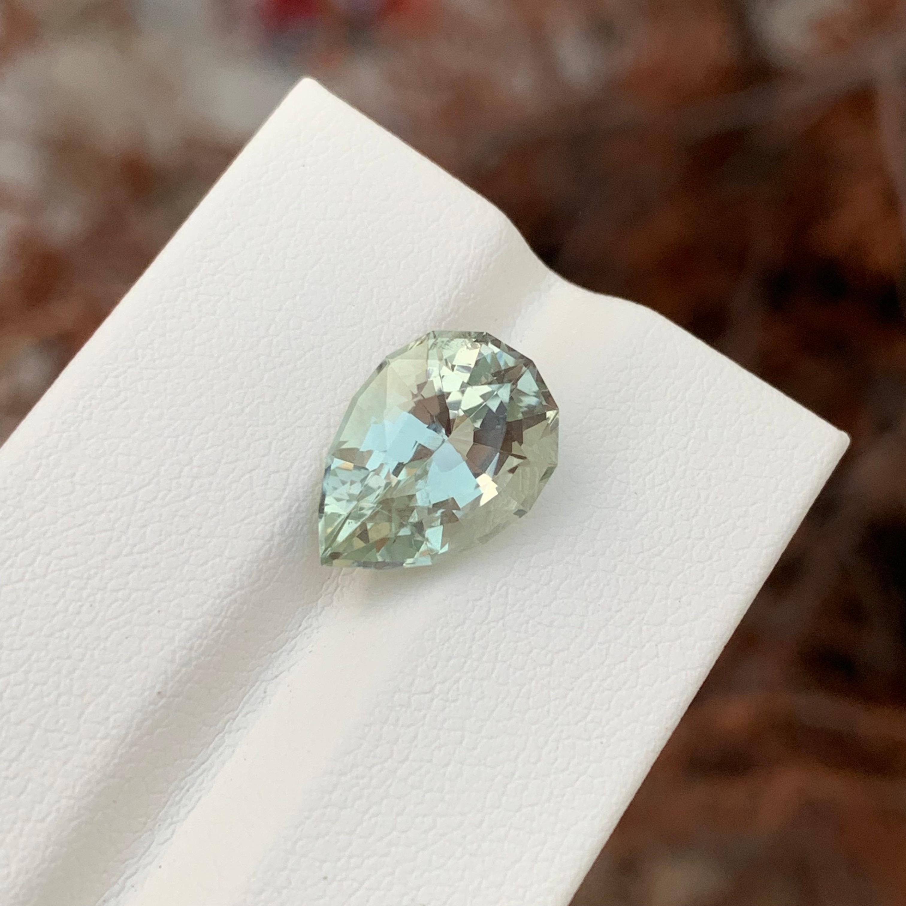 5.65 Carats Loose Green Amethyst Pear Shape (Améthyste verte en forme de poire) en vente 2