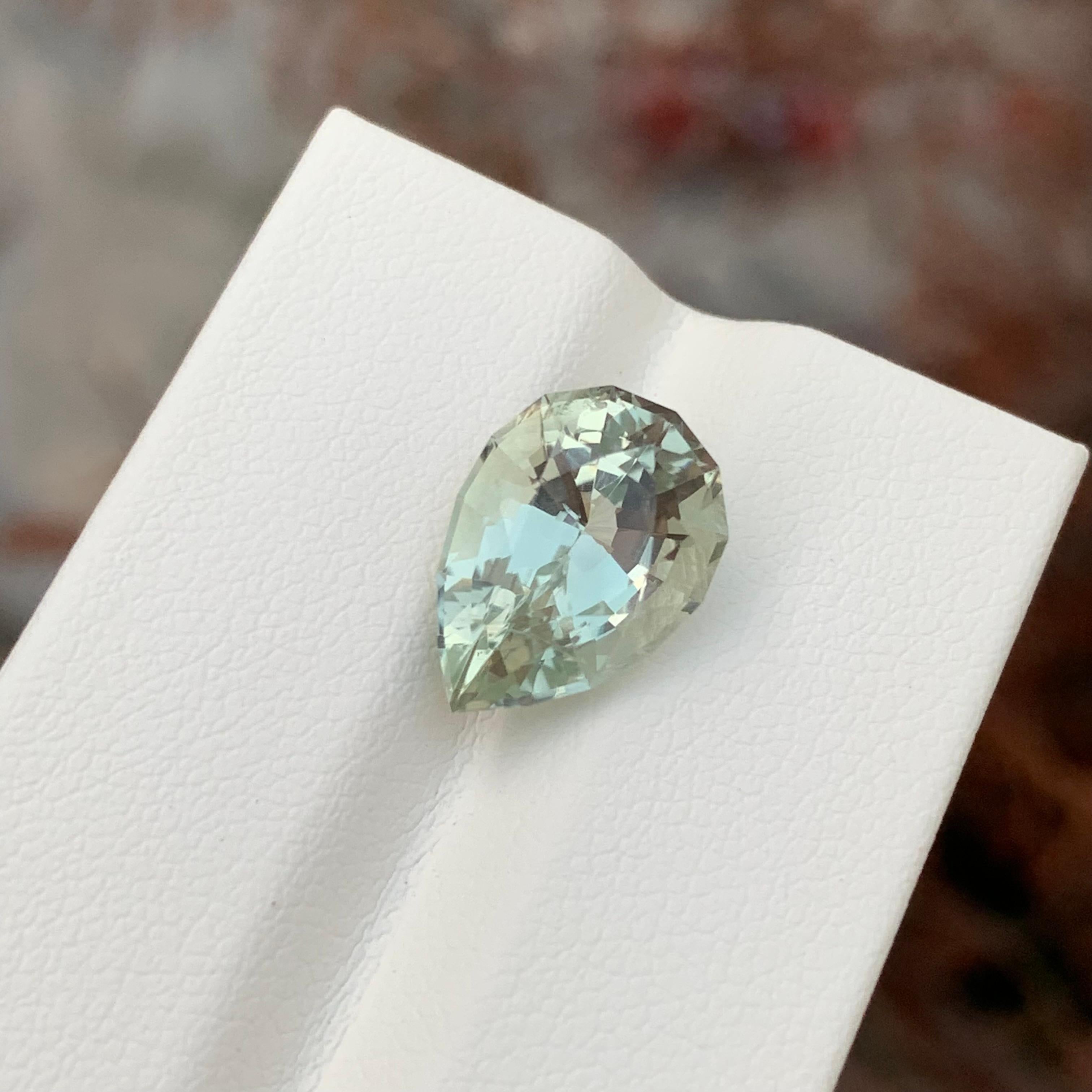 5.65 Carats Loose Green Amethyst Pear Shape (Améthyste verte en forme de poire) en vente 3