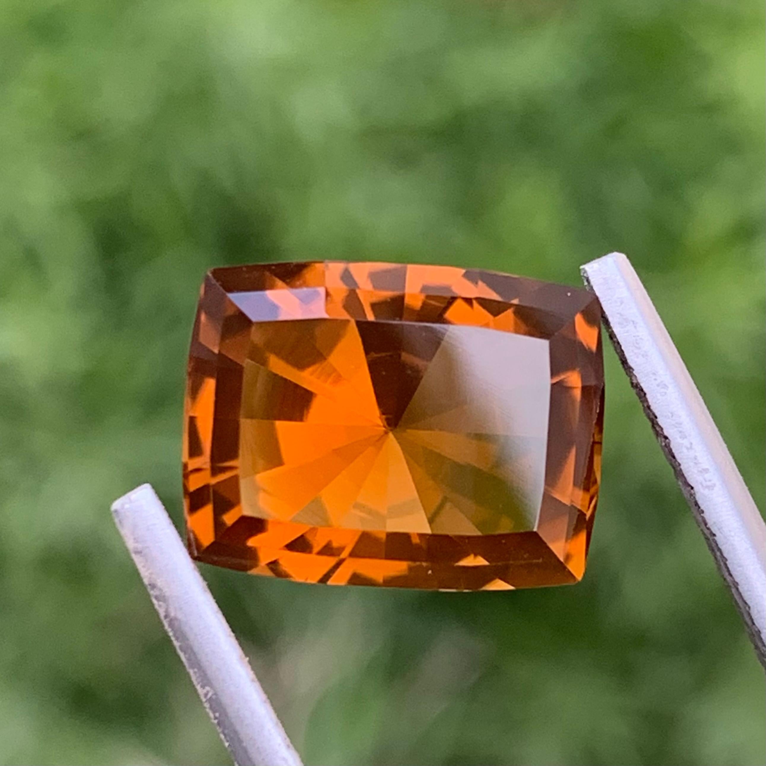 5.65 Carats Natural Loose Citrine CAN Shape Ring Gem For Sale 4