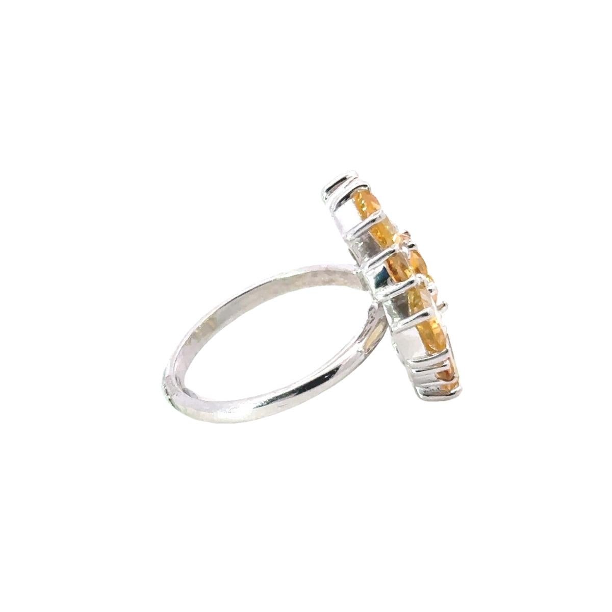 For Sale:  5.65 ct Citrine Sunshine Baguette Cut Ring in 925 Solid Silver for Women Jewelry 5