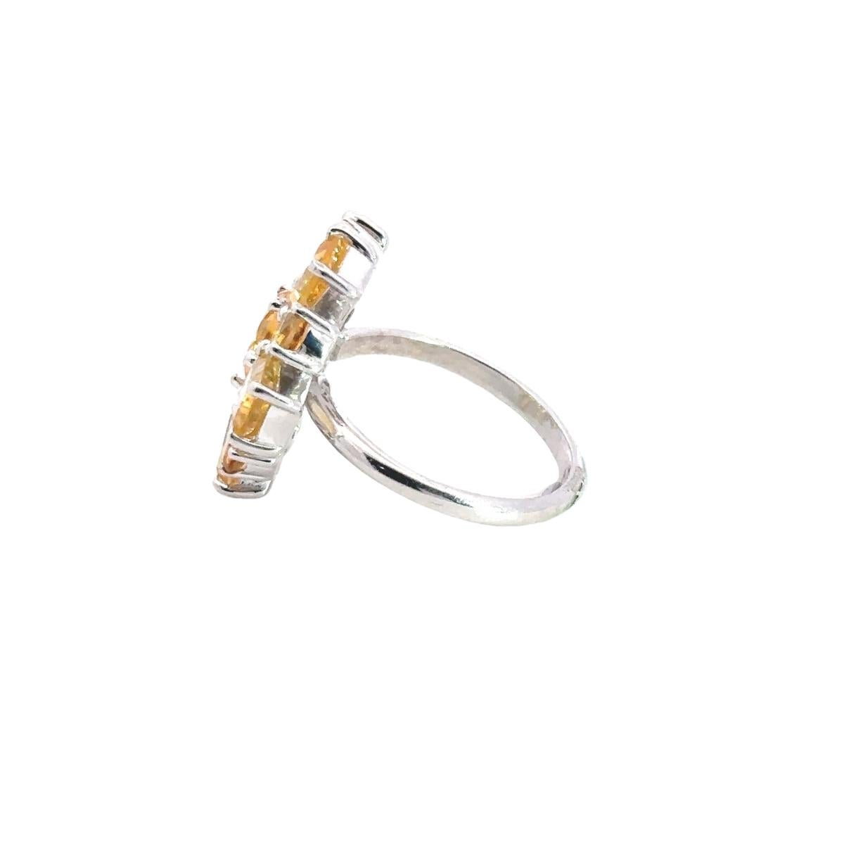 For Sale:  5.65 ct Citrine Sunshine Baguette Cut Ring in 925 Solid Silver for Women Jewelry 6