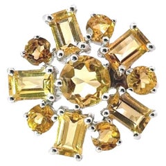 5.65 ct Citrine Sunshine Baguette Cut Ring in 925 Solid Silver Mother's Day Gift