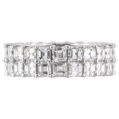 5.65ct Asscher Cut Diamond Two-Row Eternity Band