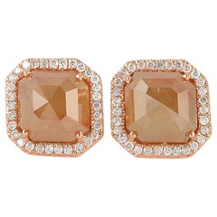 5.66 Carat Fancy Diamond 18 Karat Gold Stud Earrings