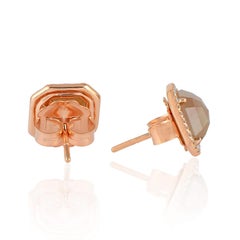 5.66 Carat Fancy Diamond 18 Karat Gold Stud Earrings