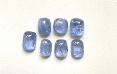 56.65 Carats Blue sapphire No-Heat Ceylon Cushion Cabochon 7 Pieces Natural Gem