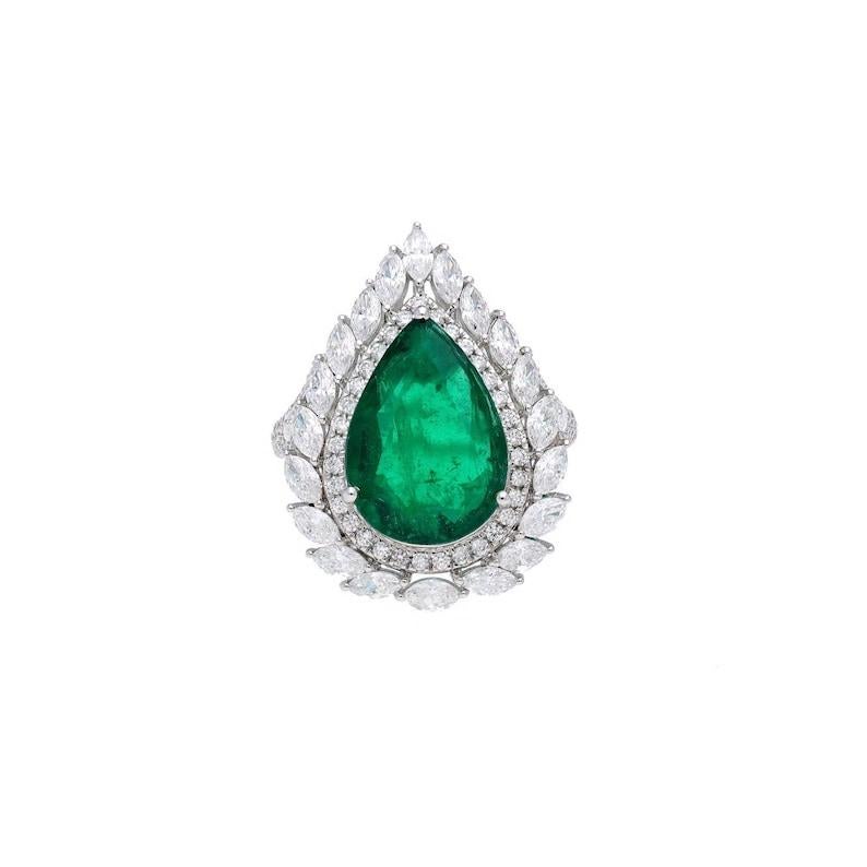 PRODUCT DETAILS -

===============

GEMSTONE DETAILS :

Gemstone : Emerald

Gemstone Weight : 5.67 Cts.

Gemstone Size : 15.6X10.9 MM Approx.

Gemstone Shape : Pear Cut

Gemstone Type : Natural



DIAMOND DETAILS :

Diamond Weight : 2.19
