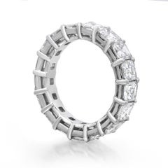 5.67Cttw Asscher Cut Diamond Eternity Wedding Band Ring Platinum