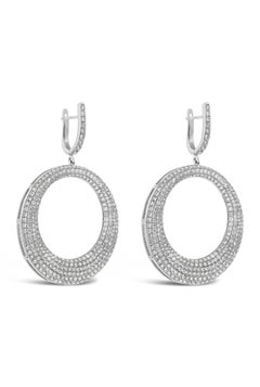5,68 Karat Brillante runde Diamanten Micro Pave-gefasste kreisförmige Ohrringe