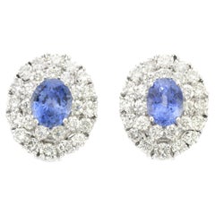 Boucles d'oreilles saphir de 5,68 carats et diamants de 5,27 carats