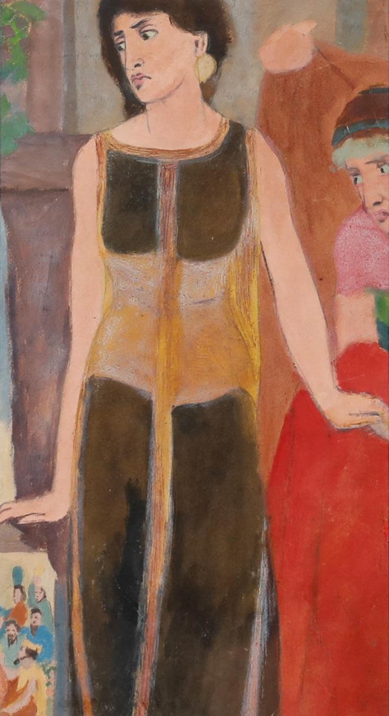 Pastel Bloomsbury School du milieu du 20e siècle - beauté grecque - Art de Unknown