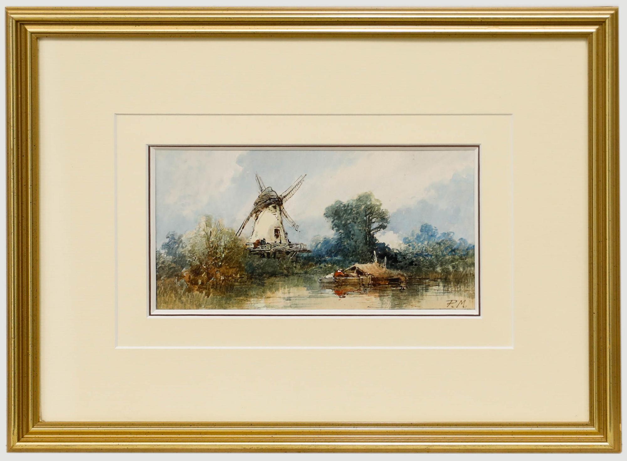 Paul Marny (1829-1914)- Original late 19th century watercolour. Mounted in a beautiful gilt effect frame. Monogrammed to the lower right. (Provenance: Avenue Fine Art). On paper.