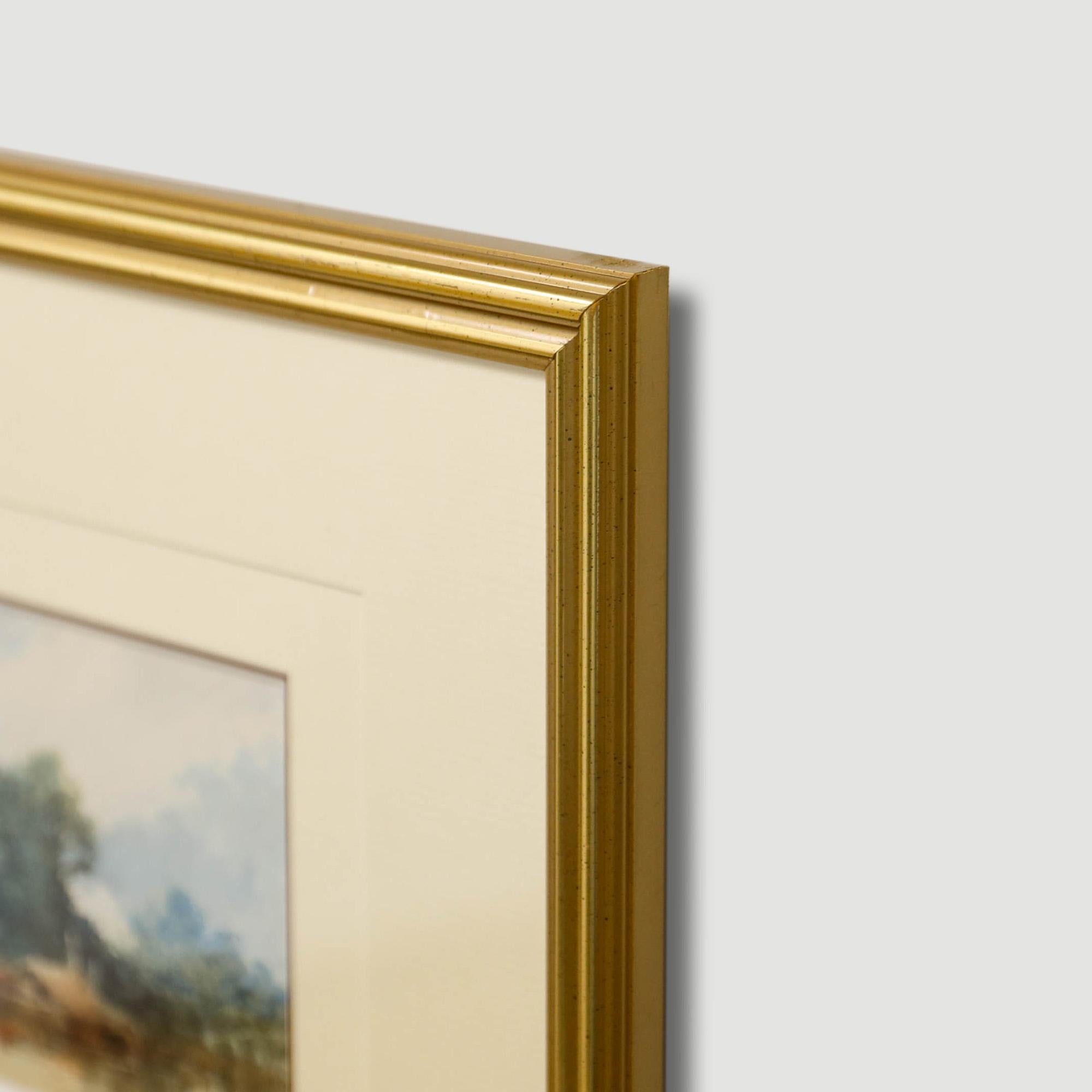 Paul Marny (1829-1914) - Framed Watercolour, A Lakeside Windmill For Sale 4